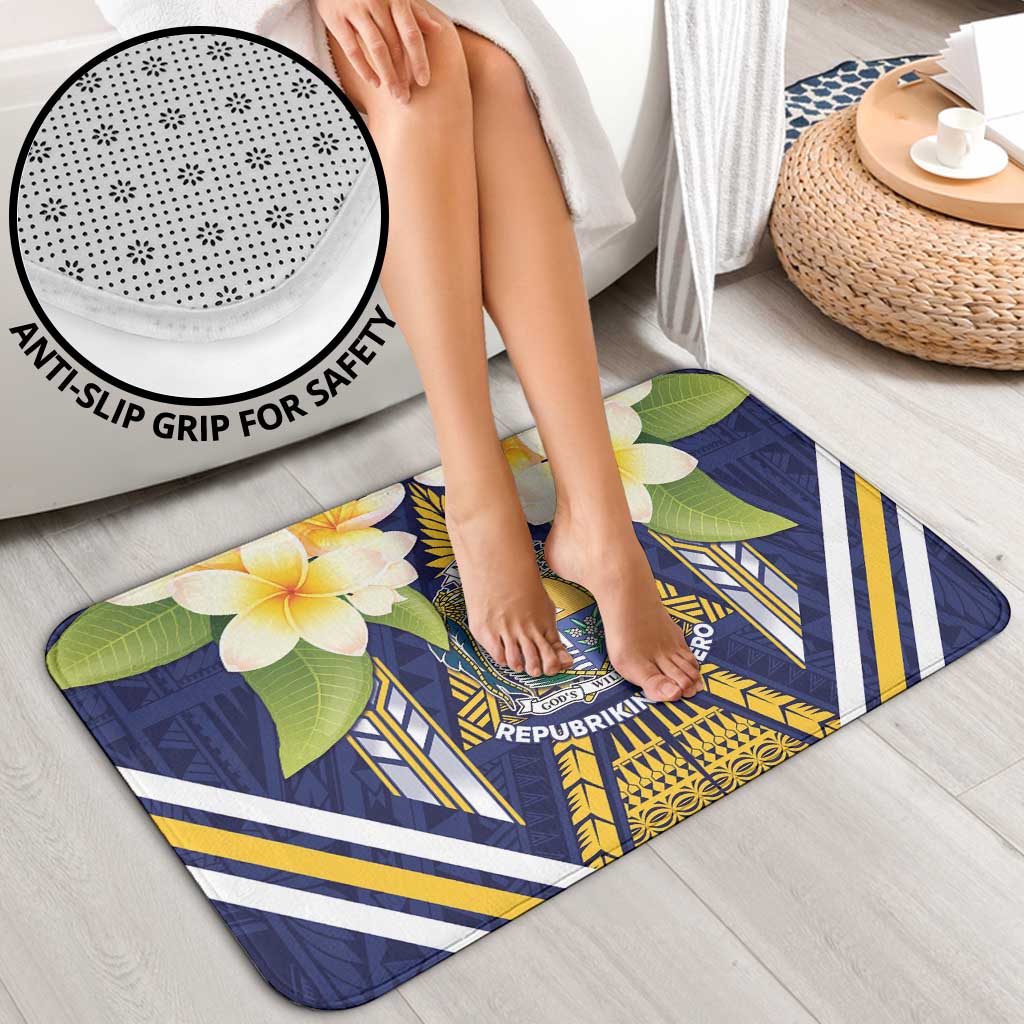 Nauru Independence Day Bathroom Set Coat Of Arms With Plumeria LT05 - Polynesian Pride