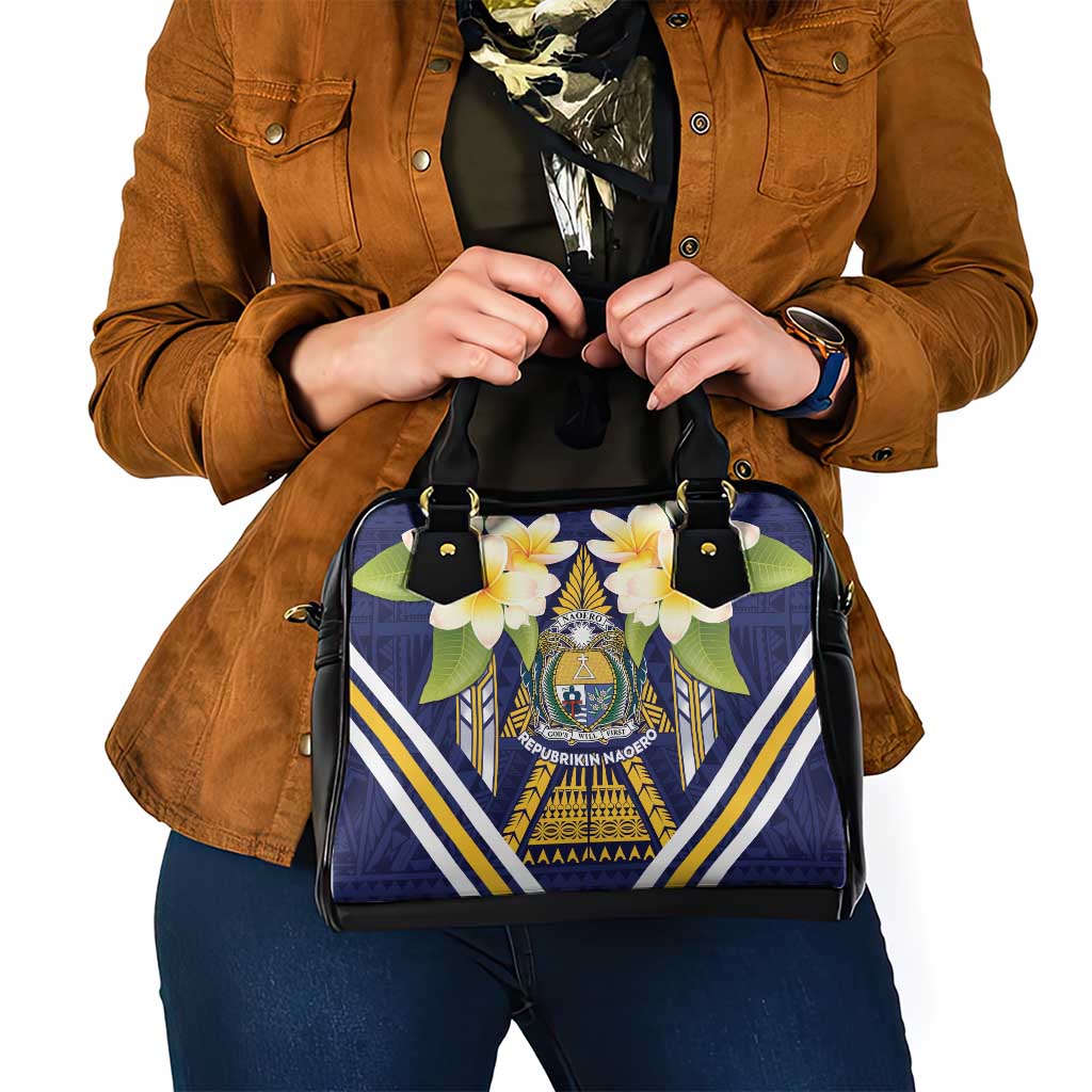Nauru Independence Day Shoulder Handbag Coat Of Arms With Plumeria LT05 - Polynesian Pride