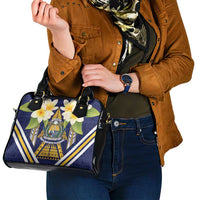 Nauru Independence Day Shoulder Handbag Coat Of Arms With Plumeria LT05 - Polynesian Pride