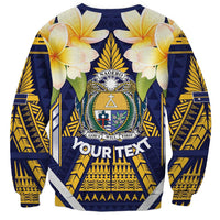Personalised Nauru Independence Day Sweatshirt Coat Of Arms With Plumeria LT05 - Polynesian Pride