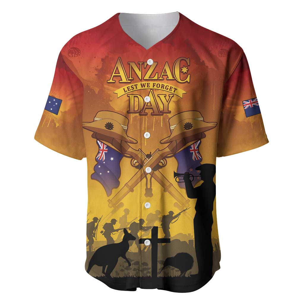ANZAC Day Baseball Jersey Australia And New Zealand Slouch Hats LT05 Yellow - Polynesian Pride