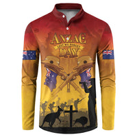 ANZAC Day Button Sweatshirt Australia And New Zealand Slouch Hats LT05 Yellow - Polynesian Pride