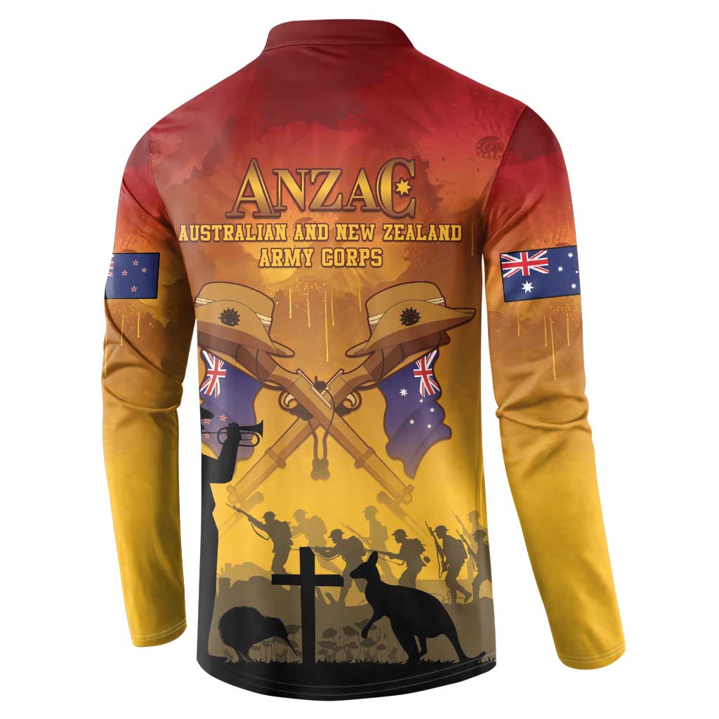 ANZAC Day Button Sweatshirt Australia And New Zealand Slouch Hats LT05 - Polynesian Pride