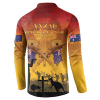 ANZAC Day Button Sweatshirt Australia And New Zealand Slouch Hats LT05 - Polynesian Pride