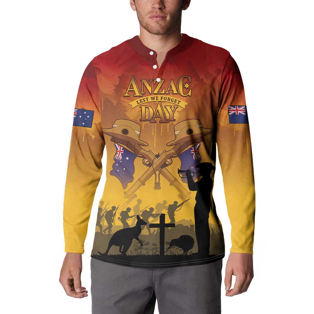 ANZAC Day Button Sweatshirt Australia And New Zealand Slouch Hats LT05 - Polynesian Pride