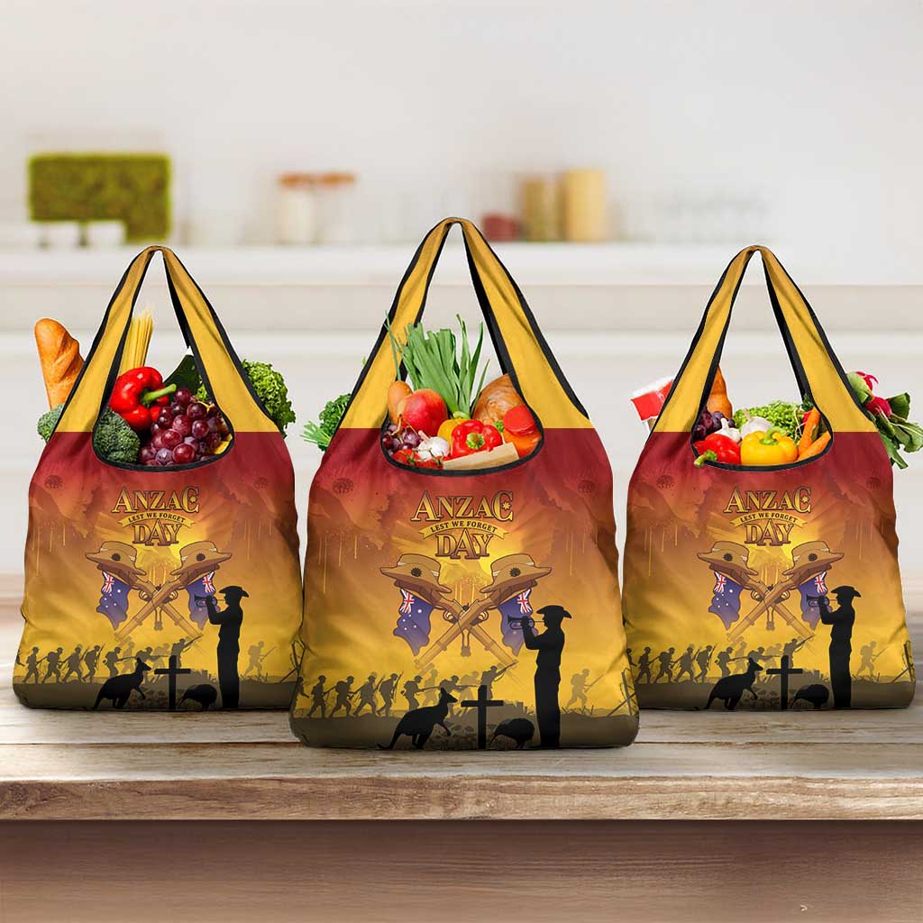 ANZAC Day Grocery Bag Australia And New Zealand Slouch Hats LT05 3-pack One Size Yellow - Polynesian Pride