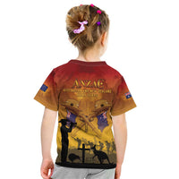 ANZAC Day Kid T Shirt Australia And New Zealand Slouch Hats LT05 - Polynesian Pride