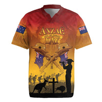 ANZAC Day Rugby Jersey Australia And New Zealand Slouch Hats LT05 Yellow - Polynesian Pride