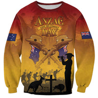 ANZAC Day Sweatshirt Australia And New Zealand Slouch Hats LT05 Unisex Yellow - Polynesian Pride