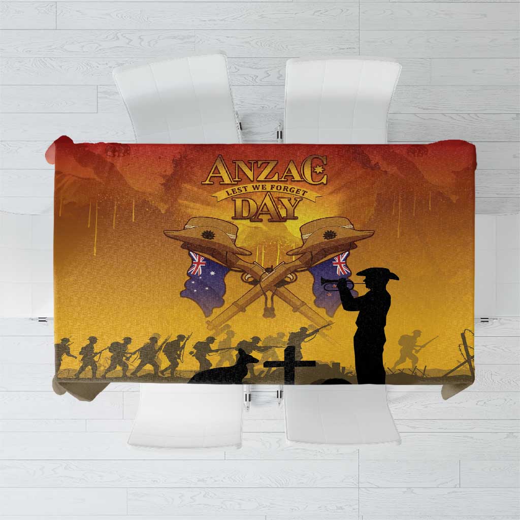 ANZAC Day Tablecloth Australia And New Zealand Slouch Hats LT05 Yellow - Polynesian Pride