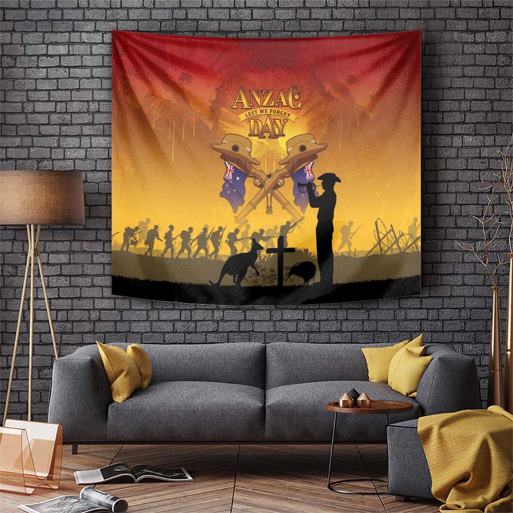 ANZAC Day Tapestry Australia And New Zealand Slouch Hats LT05 Yellow - Polynesian Pride