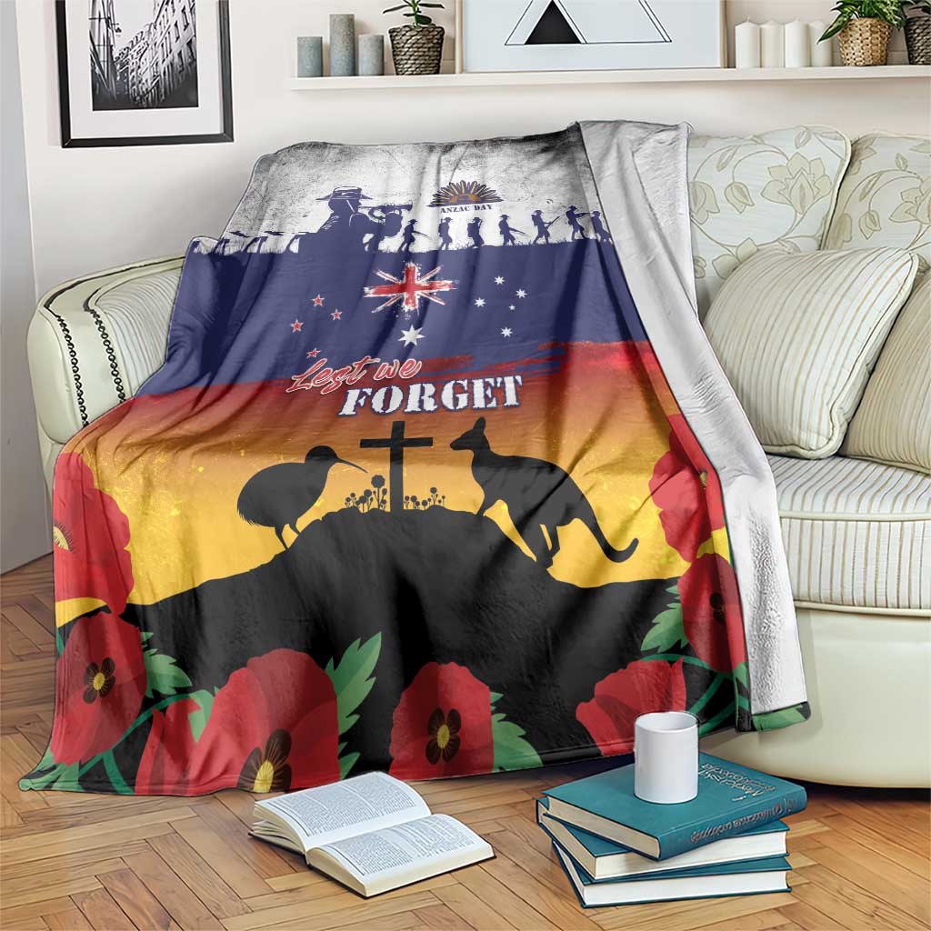 New Zealand And Australia ANZAC Last Post Blanket LT05 Blue - Polynesian Pride