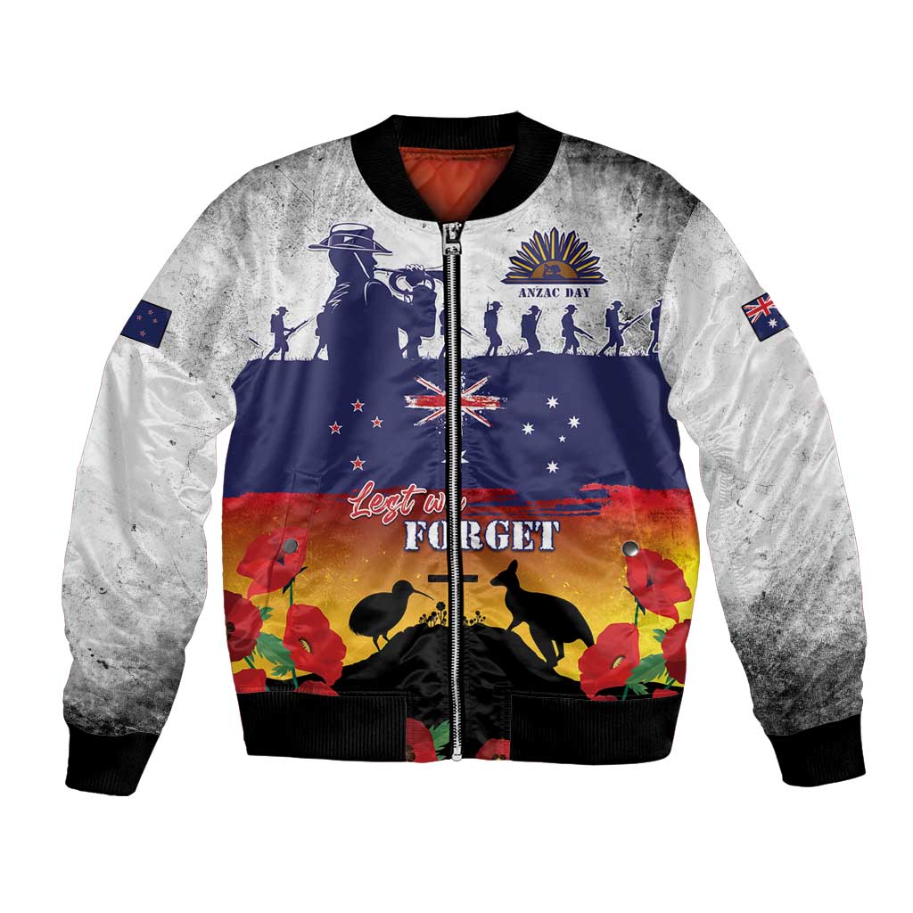 New Zealand And Australia ANZAC Last Post Bomber Jacket LT05 Unisex Blue - Polynesian Pride