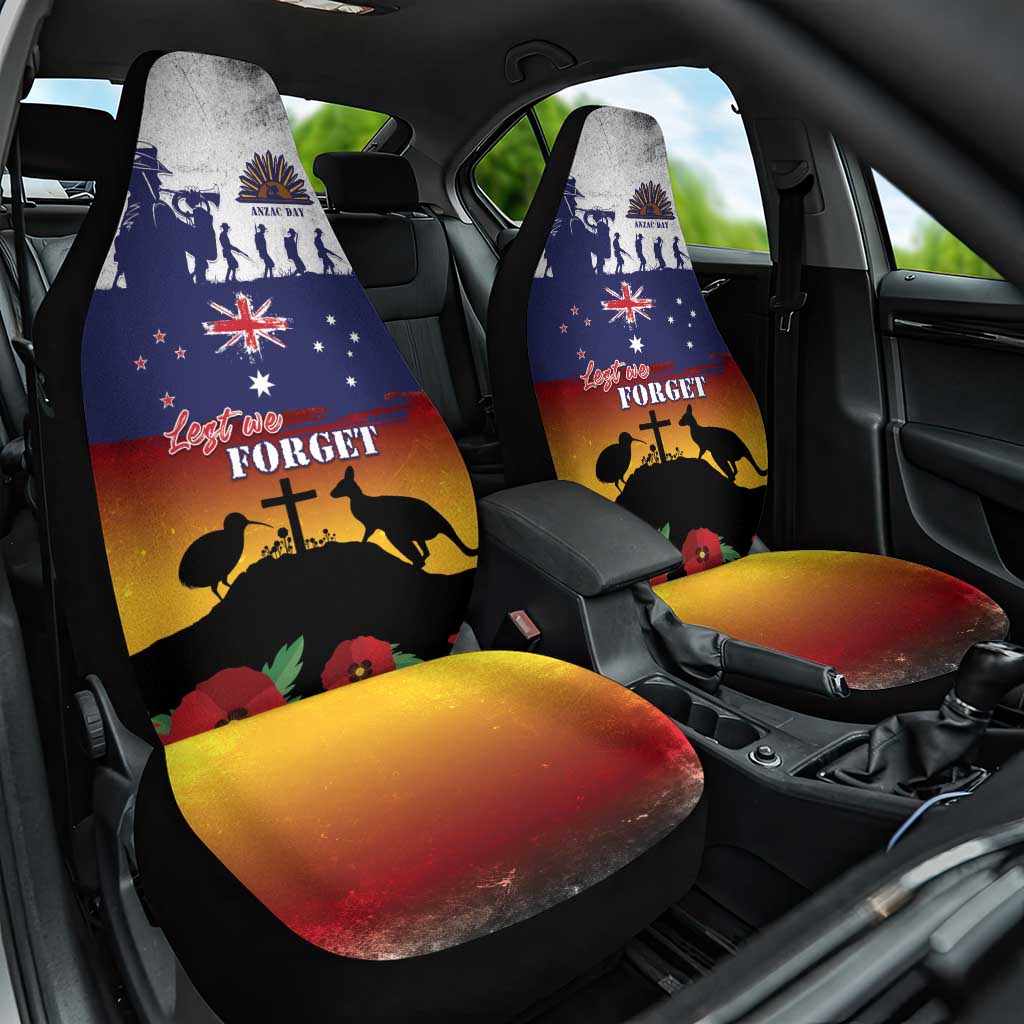 New Zealand And Australia ANZAC Last Post Car Seat Cover LT05 One Size Blue - Polynesian Pride