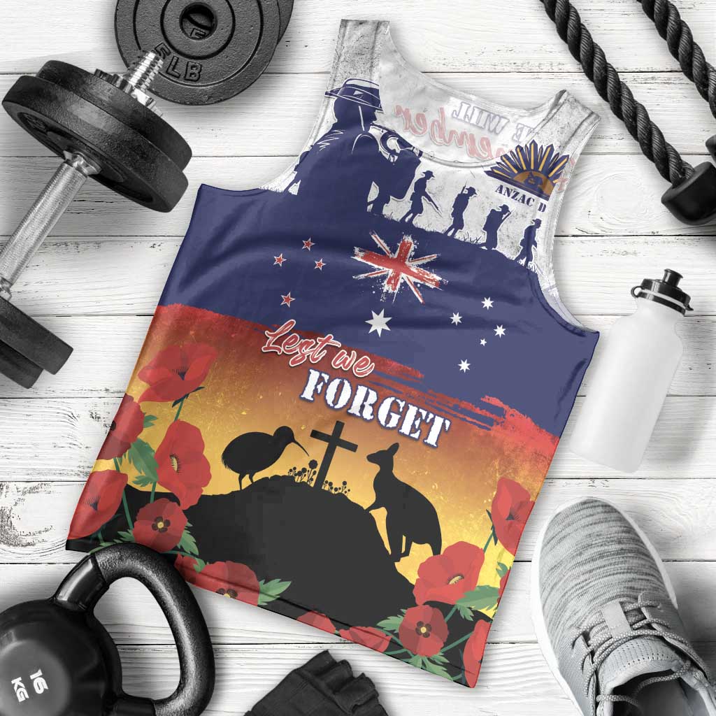 New Zealand And Australia ANZAC Last Post Men Tank Top LT05 - Polynesian Pride
