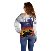 New Zealand And Australia ANZAC Last Post Off Shoulder Sweater LT05 - Polynesian Pride