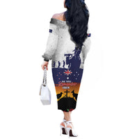 New Zealand And Australia ANZAC Last Post Off The Shoulder Long Sleeve Dress LT05 - Polynesian Pride