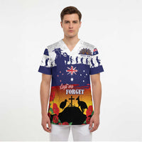 New Zealand And Australia ANZAC Last Post Scrub Top LT05 - Polynesian Pride