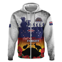 New Zealand And Australia ANZAC Last Post Zip Hoodie LT05 Zip Hoodie Blue - Polynesian Pride