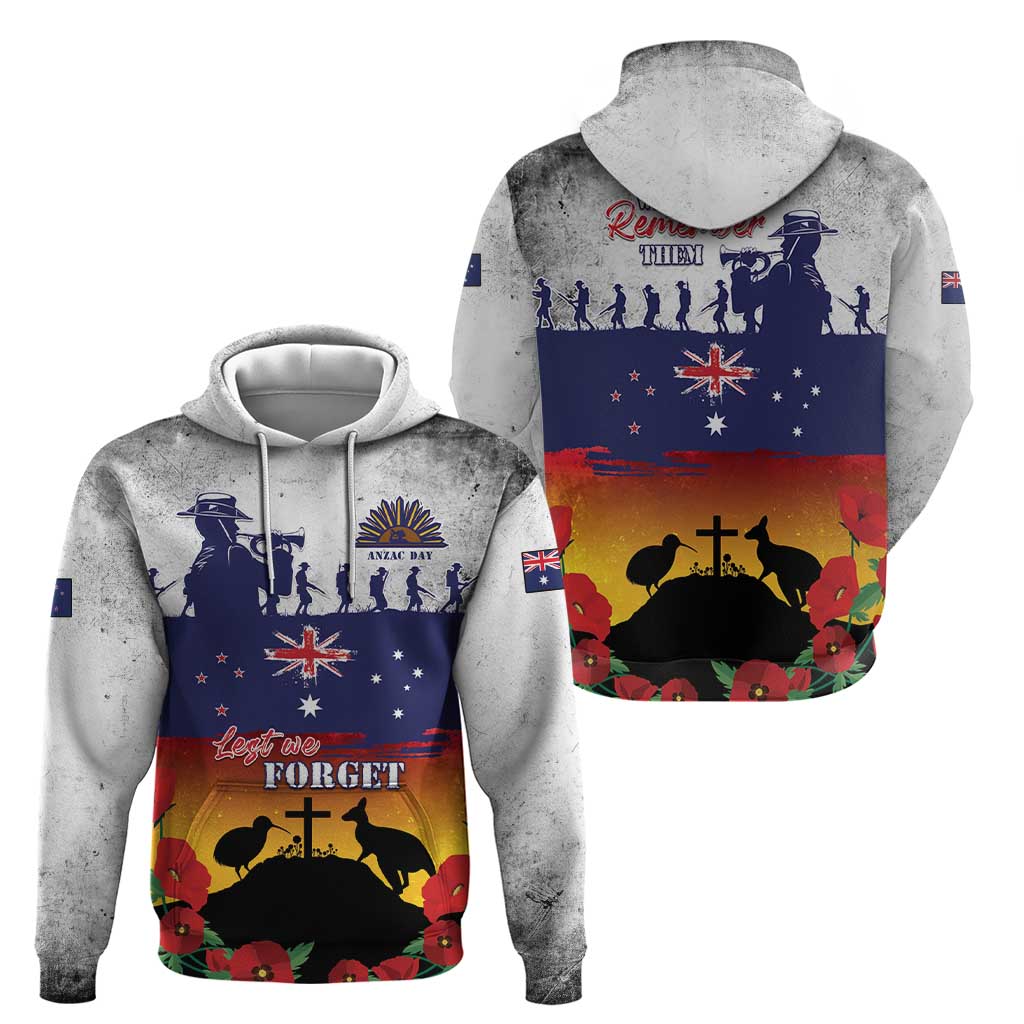 New Zealand And Australia ANZAC Last Post Zip Hoodie LT05 - Polynesian Pride