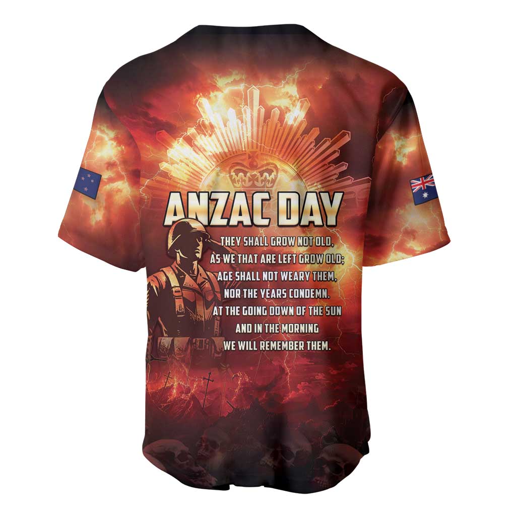 Honouring The ANZAC Spirit Baseball Jersey Gallipoli Lest We Forget LT05 - Polynesian Pride