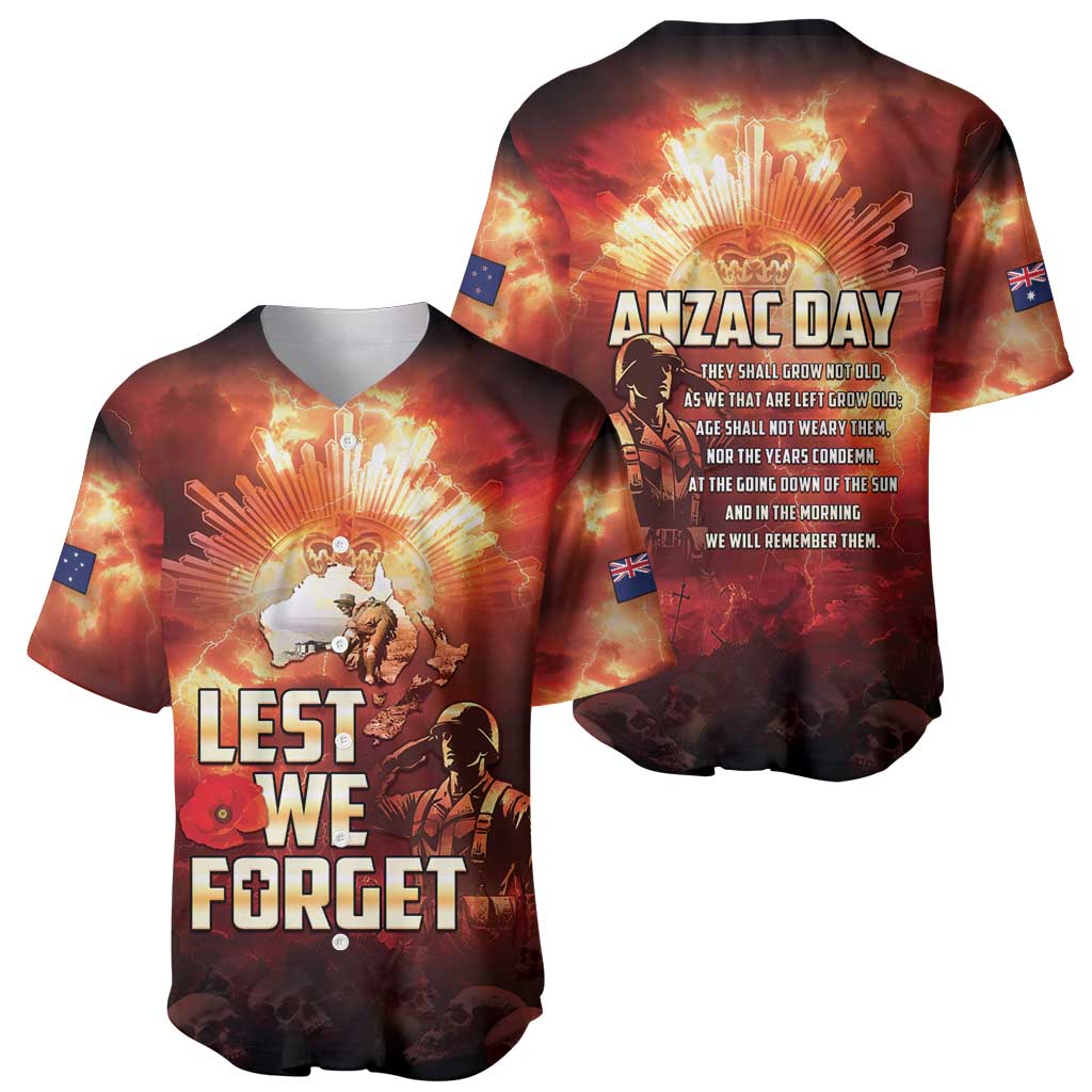 Honouring The ANZAC Spirit Baseball Jersey Gallipoli Lest We Forget LT05 - Polynesian Pride
