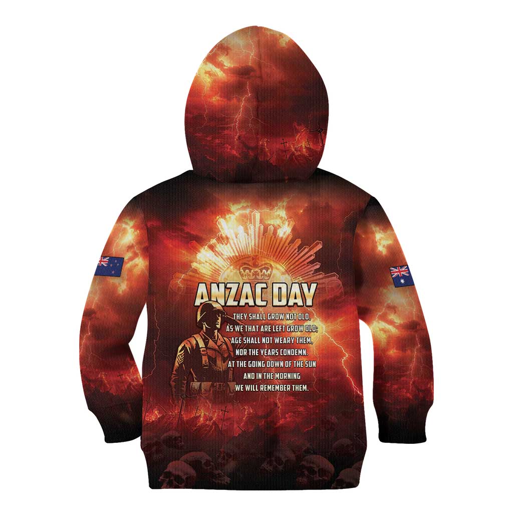 Honouring The ANZAC Spirit Kid Hoodie Gallipoli Lest We Forget LT05 - Polynesian Pride
