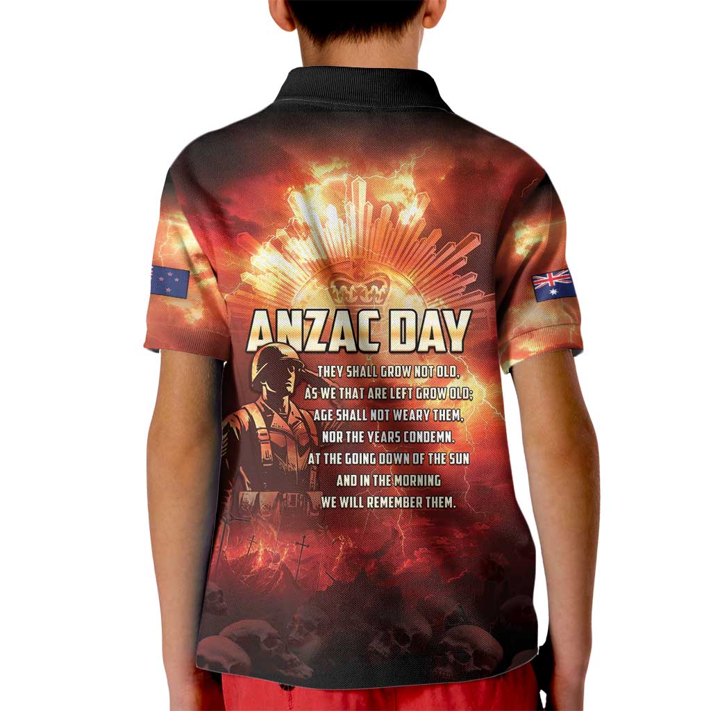 Honouring The ANZAC Spirit Kid Polo Shirt Gallipoli Lest We Forget LT05 - Polynesian Pride