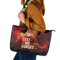 Honouring The ANZAC Spirit Leather Tote Bag Gallipoli Lest We Forget LT05 Red - Polynesian Pride