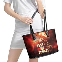 Honouring The ANZAC Spirit Leather Tote Bag Gallipoli Lest We Forget LT05 - Polynesian Pride