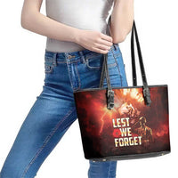 Honouring The ANZAC Spirit Leather Tote Bag Gallipoli Lest We Forget LT05 - Polynesian Pride
