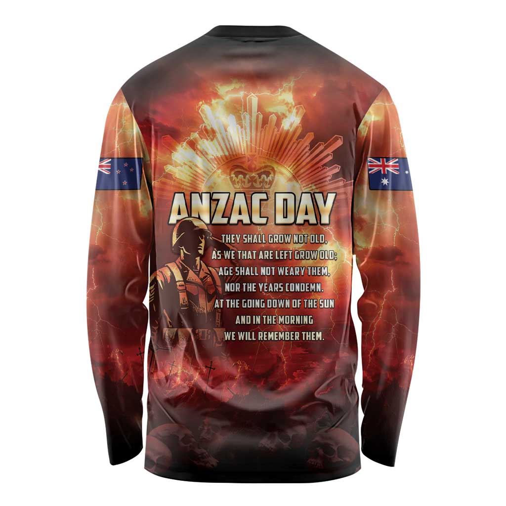 Honouring The ANZAC Spirit Long Sleeve Shirt Gallipoli Lest We Forget LT05 - Polynesian Pride