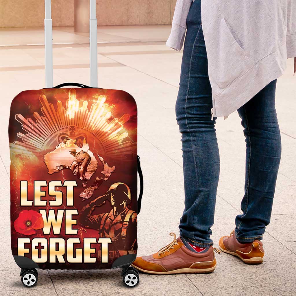 Honouring The ANZAC Spirit Luggage Cover Gallipoli Lest We Forget LT05 Red - Polynesian Pride