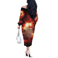 Honouring The ANZAC Spirit Off The Shoulder Long Sleeve Dress Gallipoli Lest We Forget LT05 - Polynesian Pride