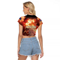 Honouring The ANZAC Spirit Raglan Cropped T Shirt Gallipoli Lest We Forget LT05 - Polynesian Pride