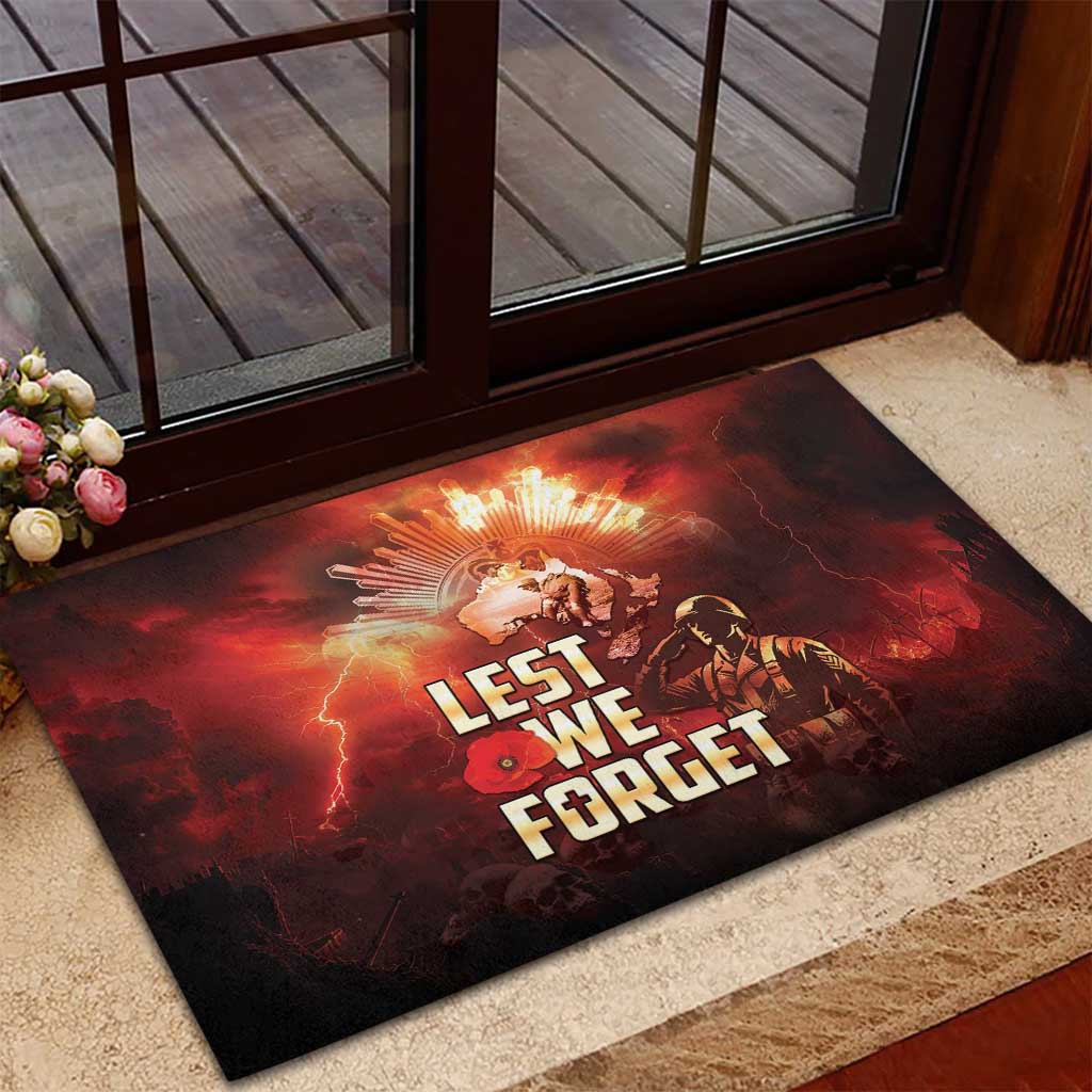Honouring The ANZAC Spirit Rubber Doormat Gallipoli Lest We Forget LT05 - Polynesian Pride
