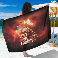 Honouring The ANZAC Spirit Sarong Gallipoli Lest We Forget LT05 One Size 44 x 66 inches Red - Polynesian Pride