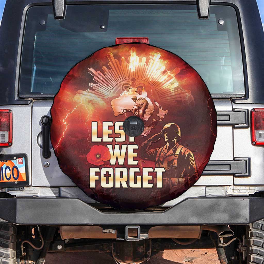 Honouring The ANZAC Spirit Spare Tire Cover Gallipoli Lest We Forget LT05 Red - Polynesian Pride