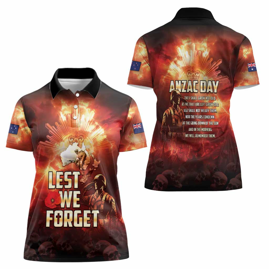 Honouring The ANZAC Spirit Women Polo Shirt Gallipoli Lest We Forget LT05 - Polynesian Pride