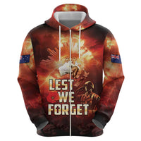 Honouring The ANZAC Spirit Zip Hoodie Gallipoli Lest We Forget LT05 - Polynesian Pride