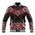 New Zealand Aotearoa Baseball Jacket Red Taniko Art Maori Pattern