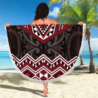 New Zealand Aotearoa Beach Blanket Red Taniko Art Maori Pattern LT05 - Polynesian Pride