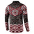 New Zealand Aotearoa Button Sweatshirt Red Taniko Art Maori Pattern