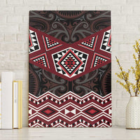 New Zealand Aotearoa Canvas Wall Art Red Taniko Art Maori Pattern LT05 Without Frame Red - Polynesian Pride