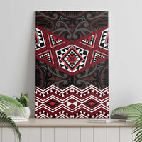 New Zealand Aotearoa Canvas Wall Art Red Taniko Art Maori Pattern LT05 - Polynesian Pride