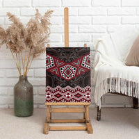 New Zealand Aotearoa Canvas Wall Art Red Taniko Art Maori Pattern LT05 - Polynesian Pride