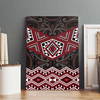 New Zealand Aotearoa Canvas Wall Art Red Taniko Art Maori Pattern LT05 - Polynesian Pride