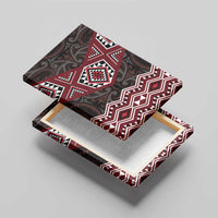 New Zealand Aotearoa Canvas Wall Art Red Taniko Art Maori Pattern LT05 - Polynesian Pride