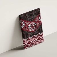 New Zealand Aotearoa Canvas Wall Art Red Taniko Art Maori Pattern LT05 - Polynesian Pride