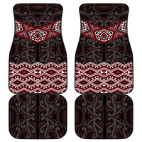 New Zealand Aotearoa Car Mats Red Taniko Art Maori Pattern LT05 - Polynesian Pride